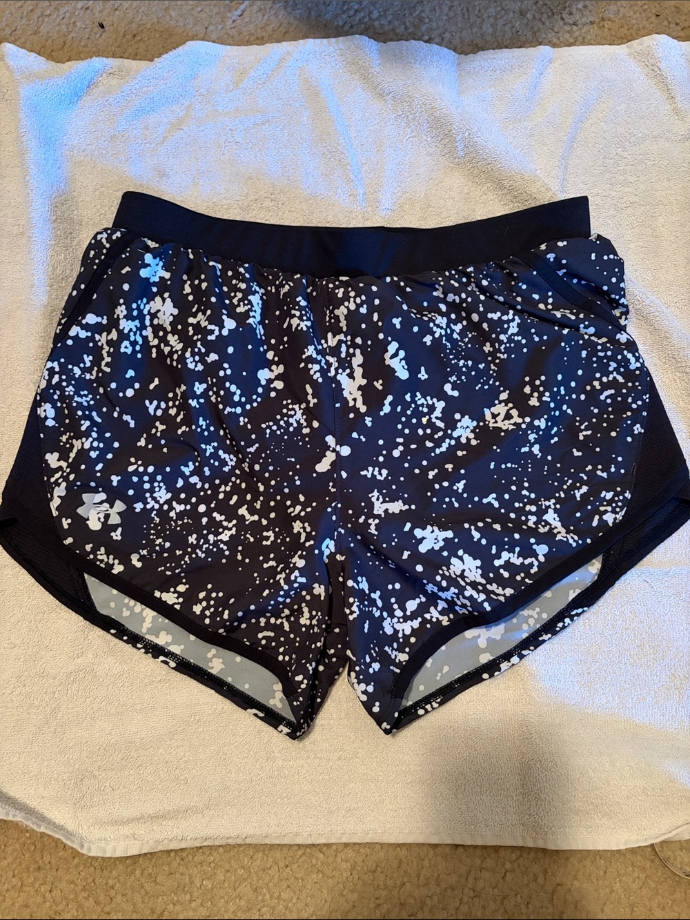 Under Armour Black White Speckle Athletic Shorts